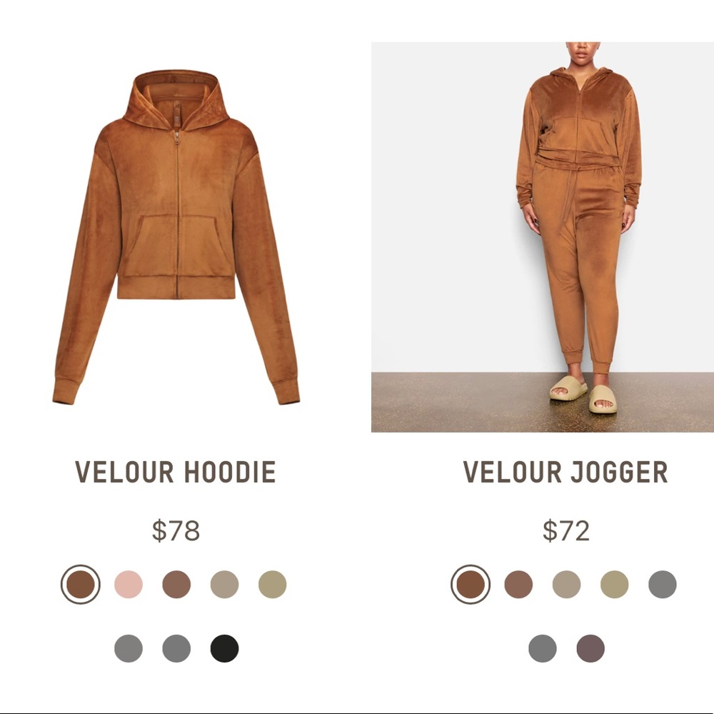 NEW Skims Velour Jogger (XL) + Hoodie (L) in color Amethyst